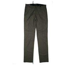 Drykorn Men's Fabric Pants Straight Chino Soft Stretch W30 L34 Brown Checked New
