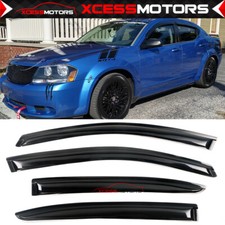 Fits 08-14 Dodge Avenger 4pcs Slim Style Window Visors Rain Sun Deflectors