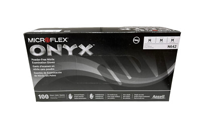 Microflex Onyx  N64 Nitrile Powder-Free Disposable Gloves, Textured Fingers