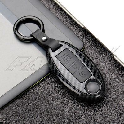 Car Remote Key Fob Cover Case Keychains For Infiniti Nissan Accessories Carbon