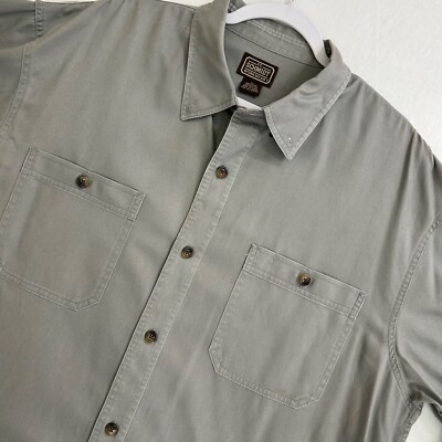 C.E. Schmidt Shirt Mens Workwear XL Heavy Twill Long Sleeve Button Down Gray