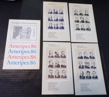 US Stamps- Ameripex 1986 Presidents- Scott #s 2216-2219 w/envelope (G316)