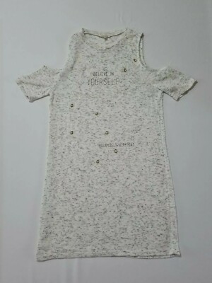 Damen Top River Island Größe 8 Cold Shoulder Grau 4878