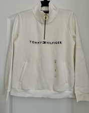 NWT Tommy Hilfiger Womens Size S 1/2 Zip Sweatshirt White