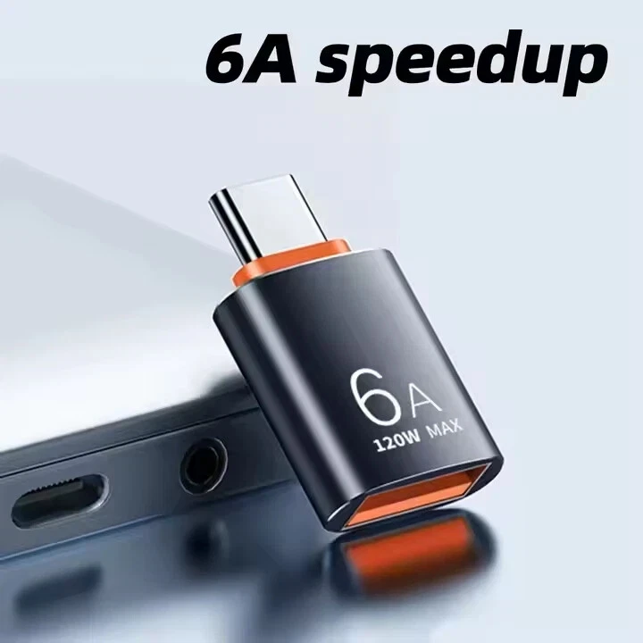 6A USB OTG Adapter USB 3.0 A Female To Type C Male Converter Fast Charger 120W - Image 2 of 4