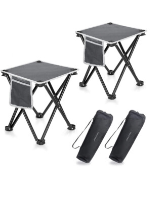 2 Pack Camping Stool- 13.8 Portable Folding Stool for Outdoor  400 Lbs Capacity