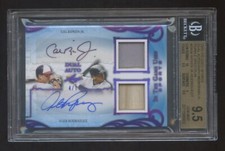 BGS 9.5 ALEX RODRIGUEZ-CAL RIPKEN JR DUAL AUTOGRAPH GAME JERSEY/BAT #ED 4/7 HOF