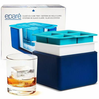 Epare Clear Ice System Mold Makes 4 Large Perfect 2in Crystal
