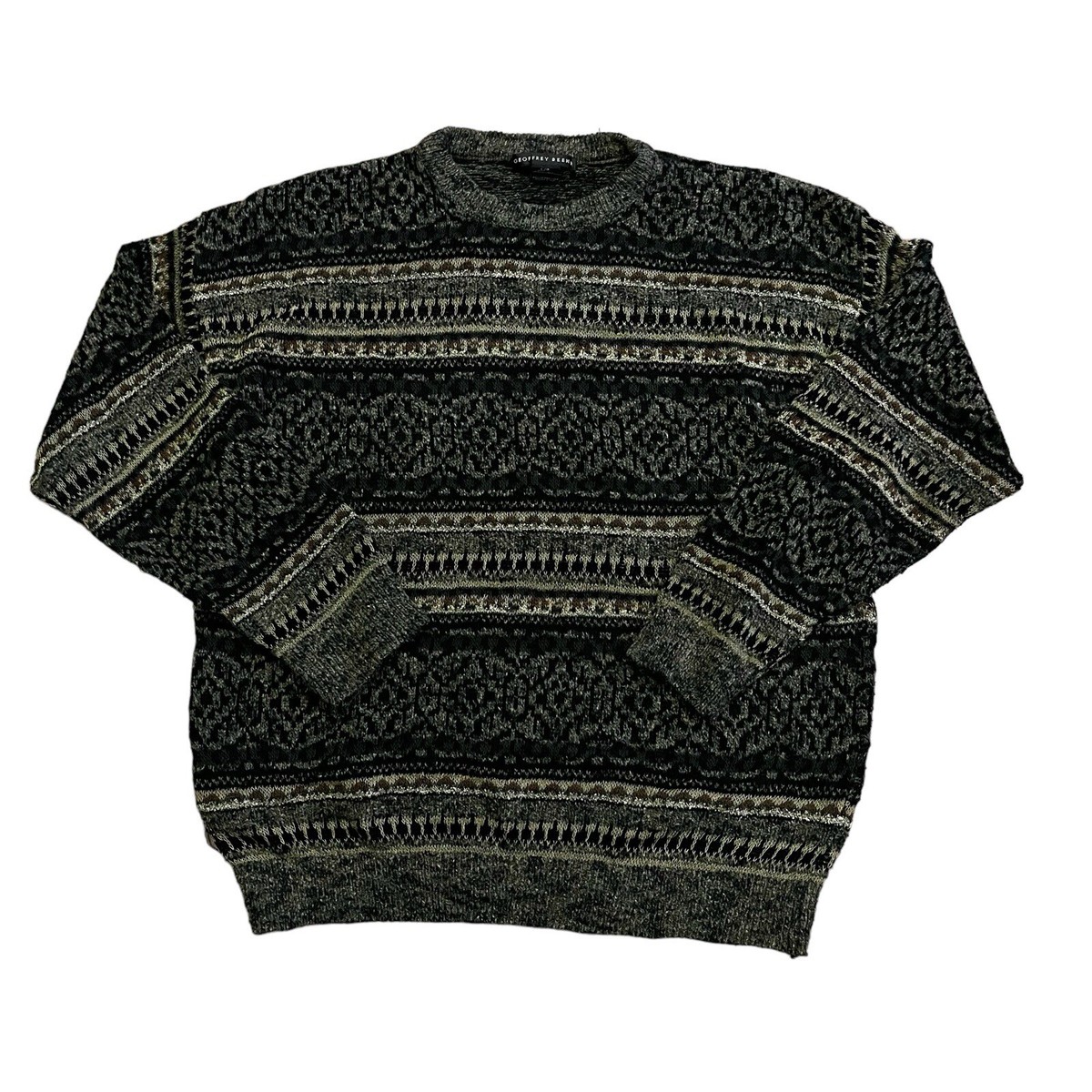 VTG Geoffrey Beene Knit Sz L Sweatshirt Cosby 90s Ugly Sweater 