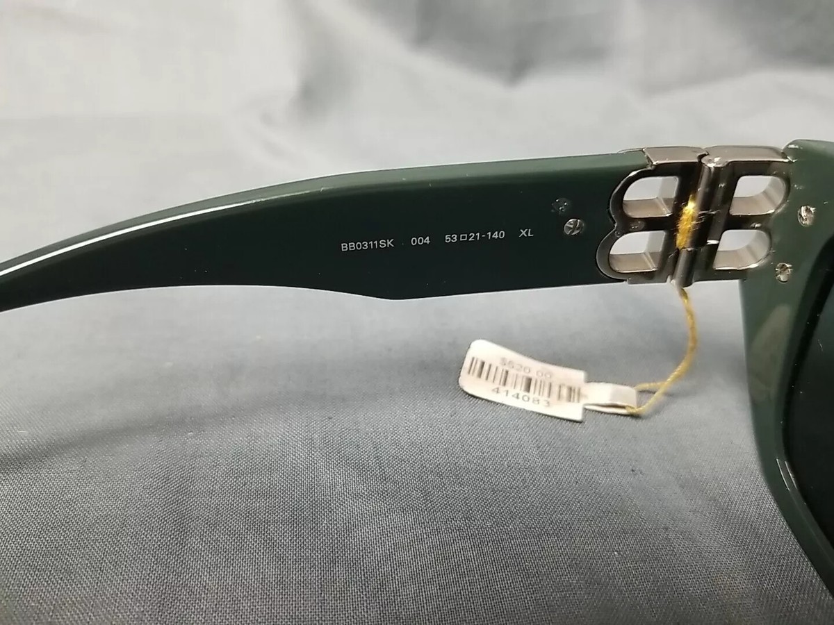 Balenciaga BB0311SK 004 Rectangle Sunglasses Green Acetate  display picture 1