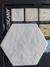3 pcs Ceramic Tile Tuscany Cloud 965 American Olean 5" Hexagon New Made in USA