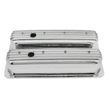 For 1987-97 Chevy 5.0l 5.7l Tall Chrome Aluminum Center Bolt Valve Covers Finned For 1987-97 Chevy 5.0l 5.7l Tall Chrome Aluminum Center Bolt Valve Covers Finned