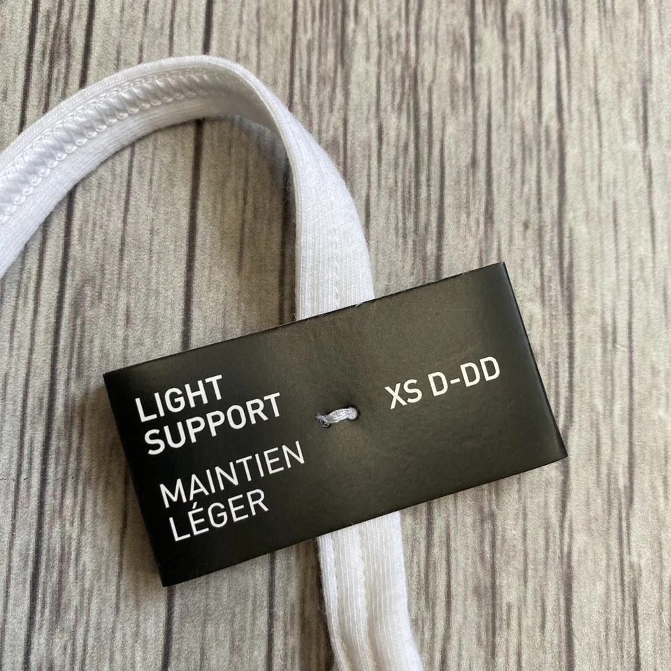 Adidas Training Aeroready Light Support Bra Size XS White / Black Logo New - Image 4 of 4