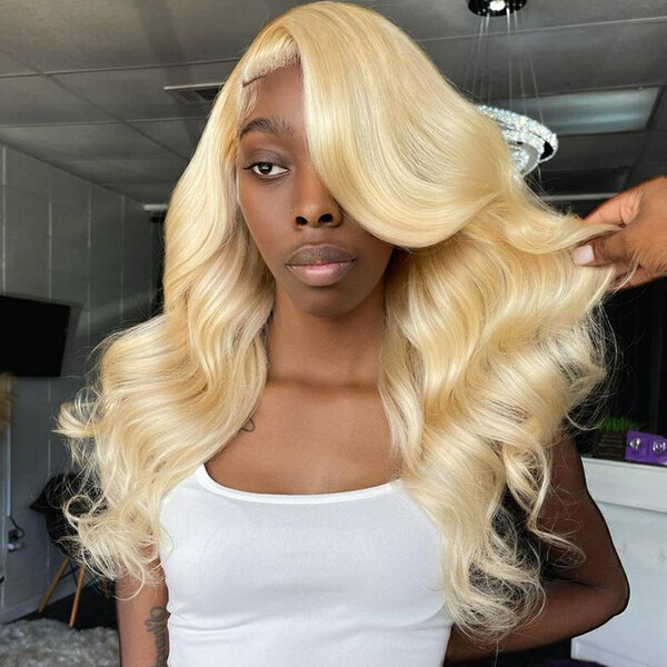 Blonde Long Wavy Lace Front Wig Heat Safe Soft Synthetic Hair Glueless
