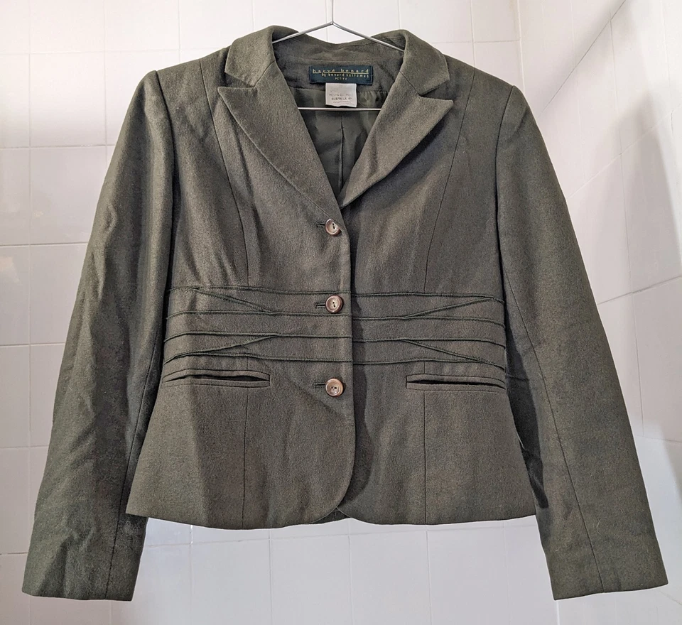 Traje Pantalones de Lana Harve Benard de Benard Holtzman Verde Oliva Talla 6P y 26P Foto 2 de 4