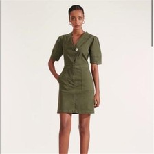 NWT Veronica Beard Army Green Bree Mini Dress Size US 2 $398