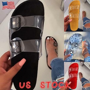 clear pvc flat sandals