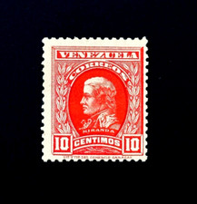 VENEZUELA Stamp - 1911 Miranda Independence Heroes Series 10c Sn 250 MLH 
