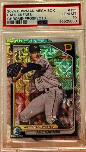 2024 Bowman Chrome Prospects Paul Skenes BCP-125 Mojo Refractor PSA 10