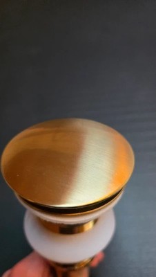 Click Clack Wanne, Ablaufgarnitur aus gebürstetem Gold Vollmetall
