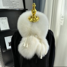 Women's Real Fox Fur Scarf Winter Collar Warm Scarves Wrap Stole W Magnet Button