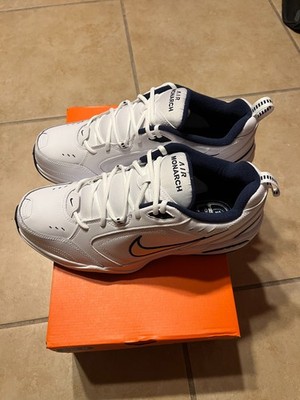 Mens Size 14 Nike Air Monarch IV 4E White Metallic Silver Sneakers 416355 102