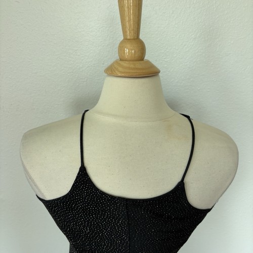 Vintage 1994 Bari Jay Black Metallic Sleeveless Full Length Prom Dress Size 3/4 - Picture 7 of 8