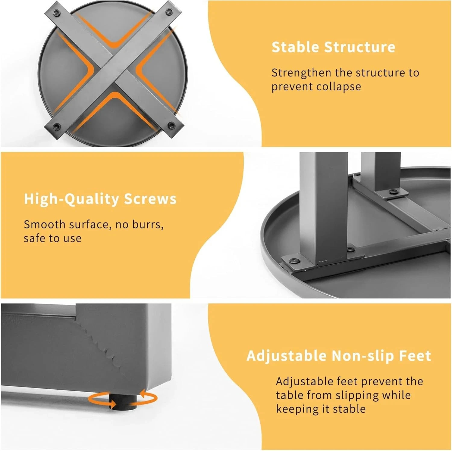 Round Outdoor Side Table Small Metal Outdoor Table Patio End Tables for Balcony