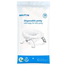  30 Counts Disposable Potty Liners with Absorbent Pads, Portable Travel Toil...