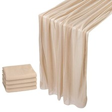 Pack Chiffon Table Runner 30x120 Inches Romantic Sheer Wedding 4 Champagne