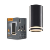 Deckenstrahler Videx GU10 Schwarz Aufbauleuchte Aufbauspot Aufbaustrahler Rund