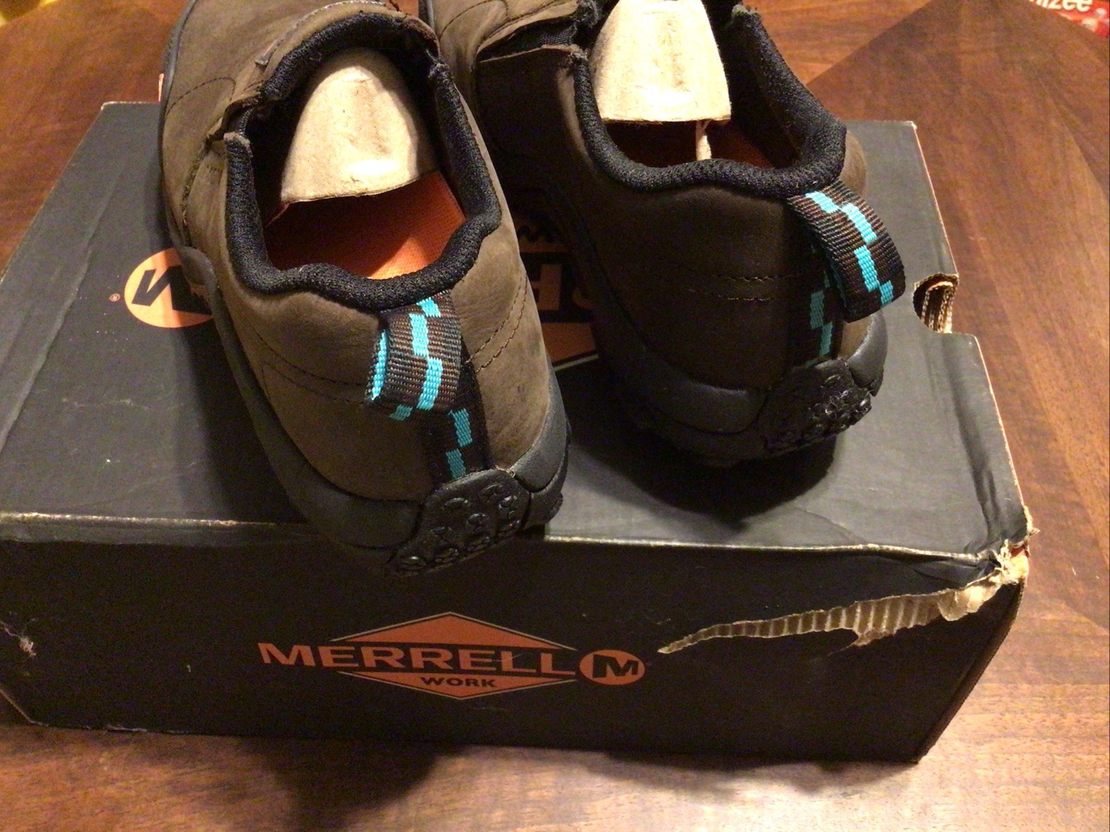 NUOVA scarpa da donna Merrell JUNGLE MOC CT punta di sicurezza marrone taglia US 7M nuova con scatola