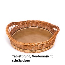 Tablett rund  Tischdekoration Küchentablett Geschirrtablett Korbtablett, 