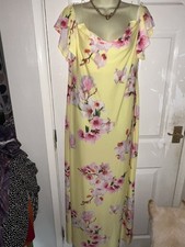 Ladies clothes quiz yellow maxi Dress Size 16 holiday evening