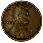 1909 - P Lincoln Wheat Cent Penny Very Good Condition 1c US Coin 1st Year- 1768