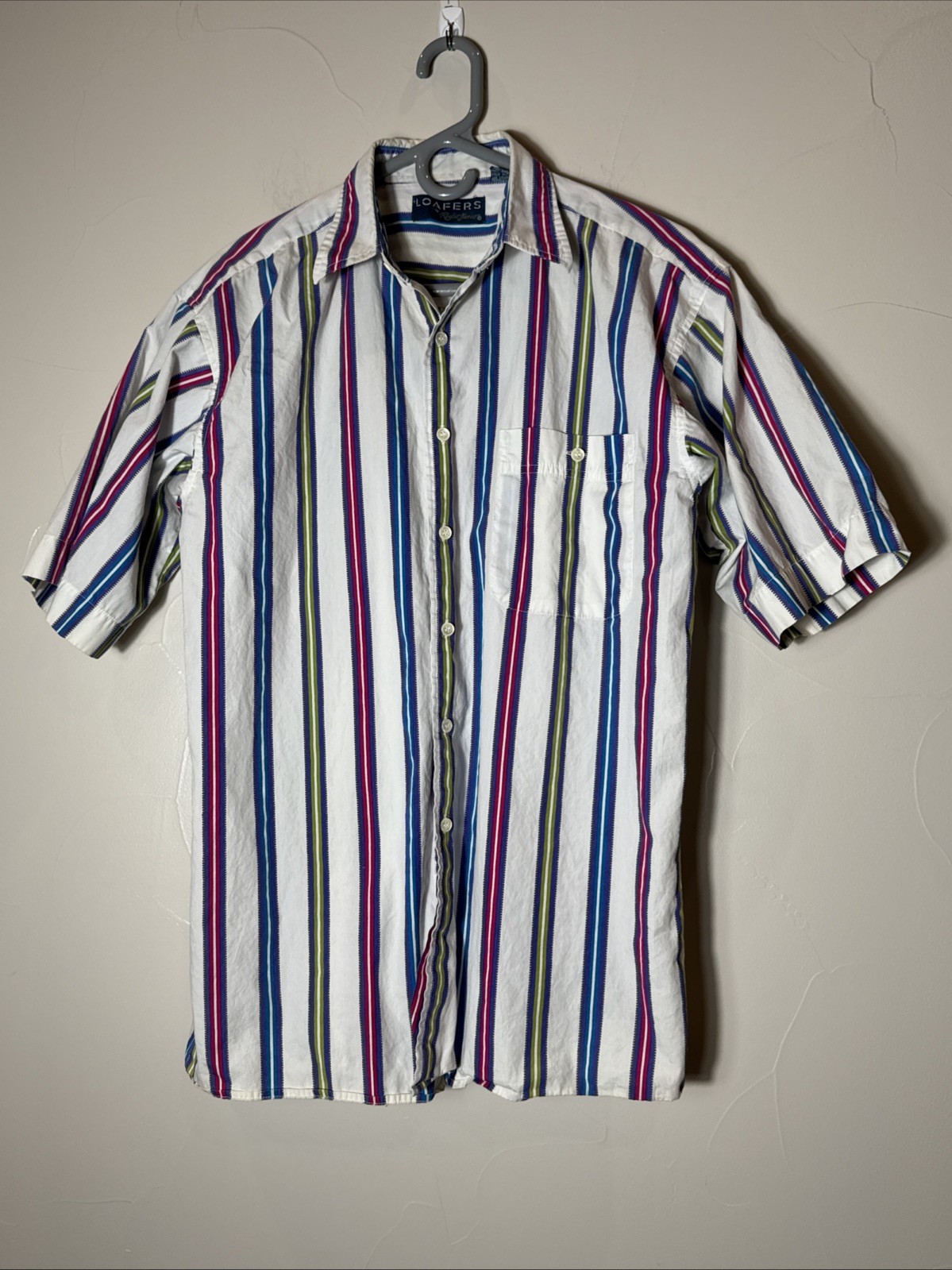 Saint James, Loafers By Reed St James Striped Button-Up Shirt Men Short Sleeve Medium Vintage
