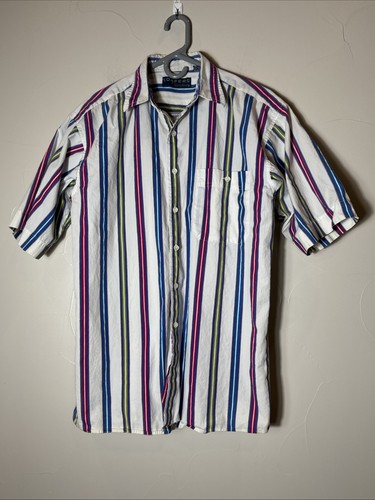 Saint James, Loafers By Reed St James Striped Button-Up Shirt Men Short Sleeve Medium Vintage