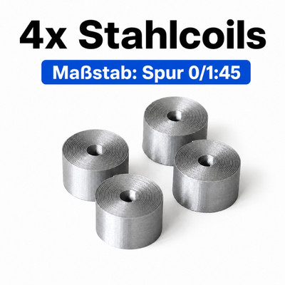 Spur 0/1:45 4x Stahlcoils   Ladegut für Modelleisenbahn & Diorama