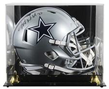 Cowboys Javonte Williams Signed Full Size Speed Rep Helmet W/ Case BAS Witnessed