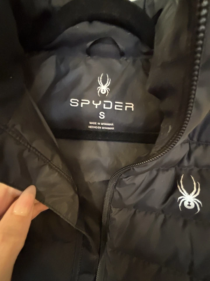 Spyder Women's Sleeveless Black Puffer Vest Sz Small Full Zip Pockets Insulated - Image 2 of 4