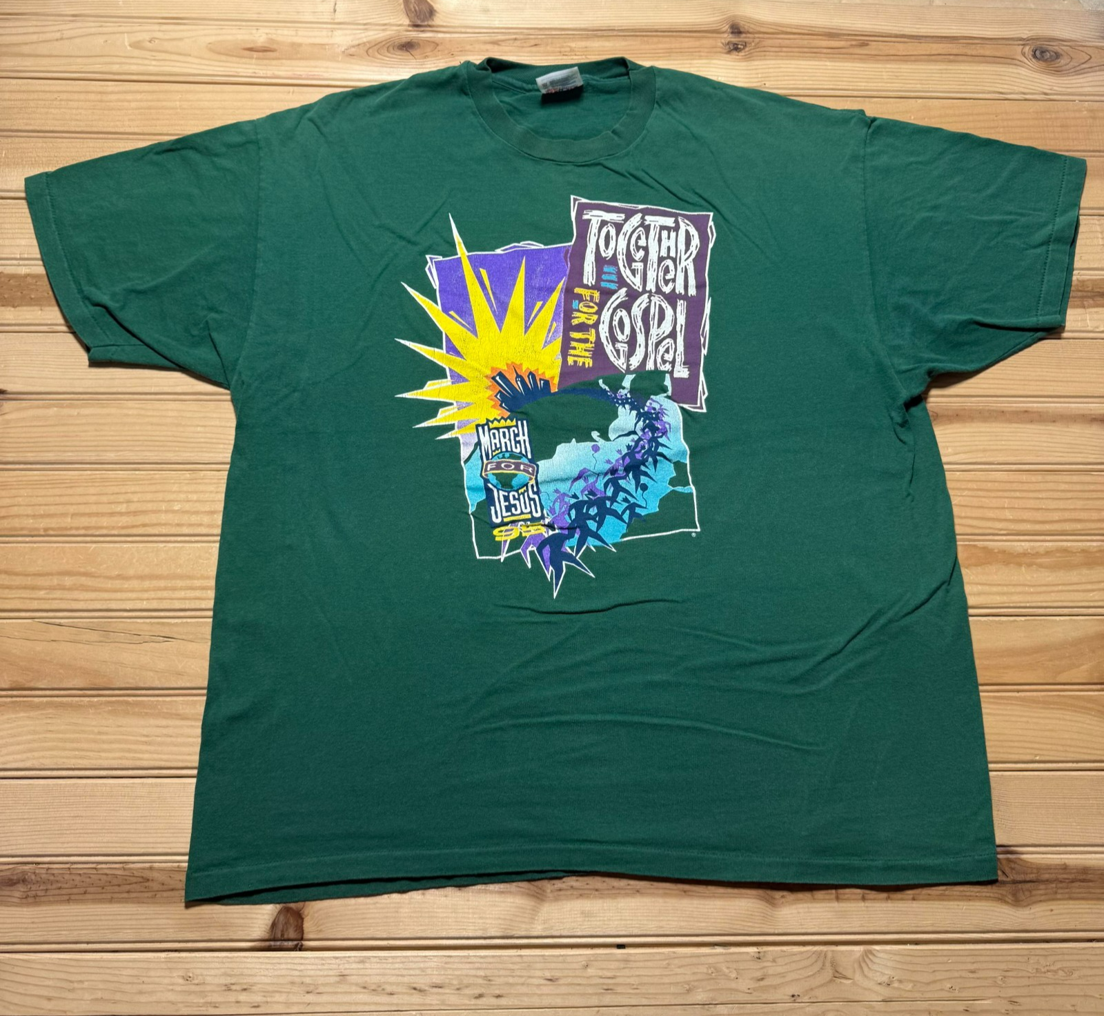 Vintage 90s 1995 March for Jesus Together for the Gospel Religious Shirt USA XXL