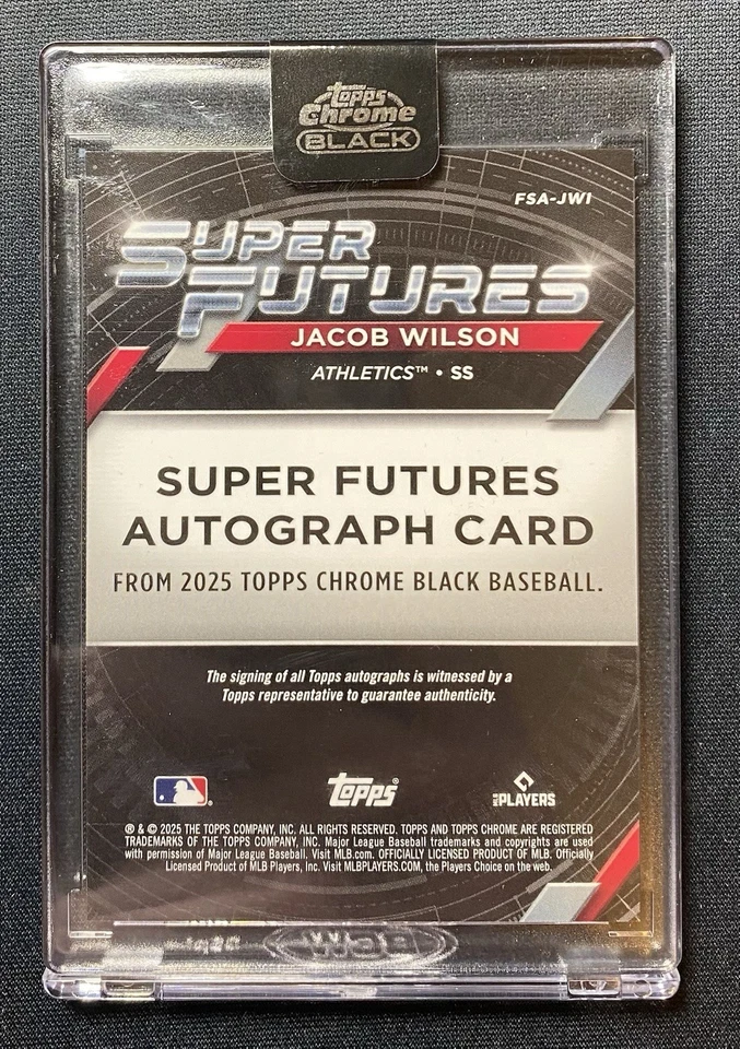 2025 Topps Chrome Black Jacob Wilson Super Futures Rookie Auto /99! Case Hit! - Image 2 of 2