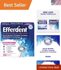 Effervescent Denture Cleanser Tablets - 20 Count for Ultimate Freshness