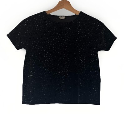 J. Crew Crewcuts Girls Top Size L 10-11 Yrs Black Velvet Shimmer Holiday Preppy