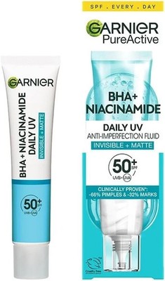 Garnier PureActive BHA+ NIACINAMIDE Daily UV LSF50+ Anti Blemish Fluid 40ml