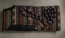 Mustang Navajo Cutback Built-up Western Saddle Pad with Matching Weaver Reins!