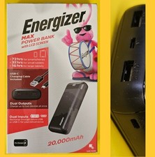 Energizer 20,000 mAh MAX Power Bank w/ LCD Screen Portable Charger