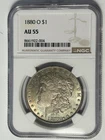 1880 O MORGAN DOLLAR NGC AU 55