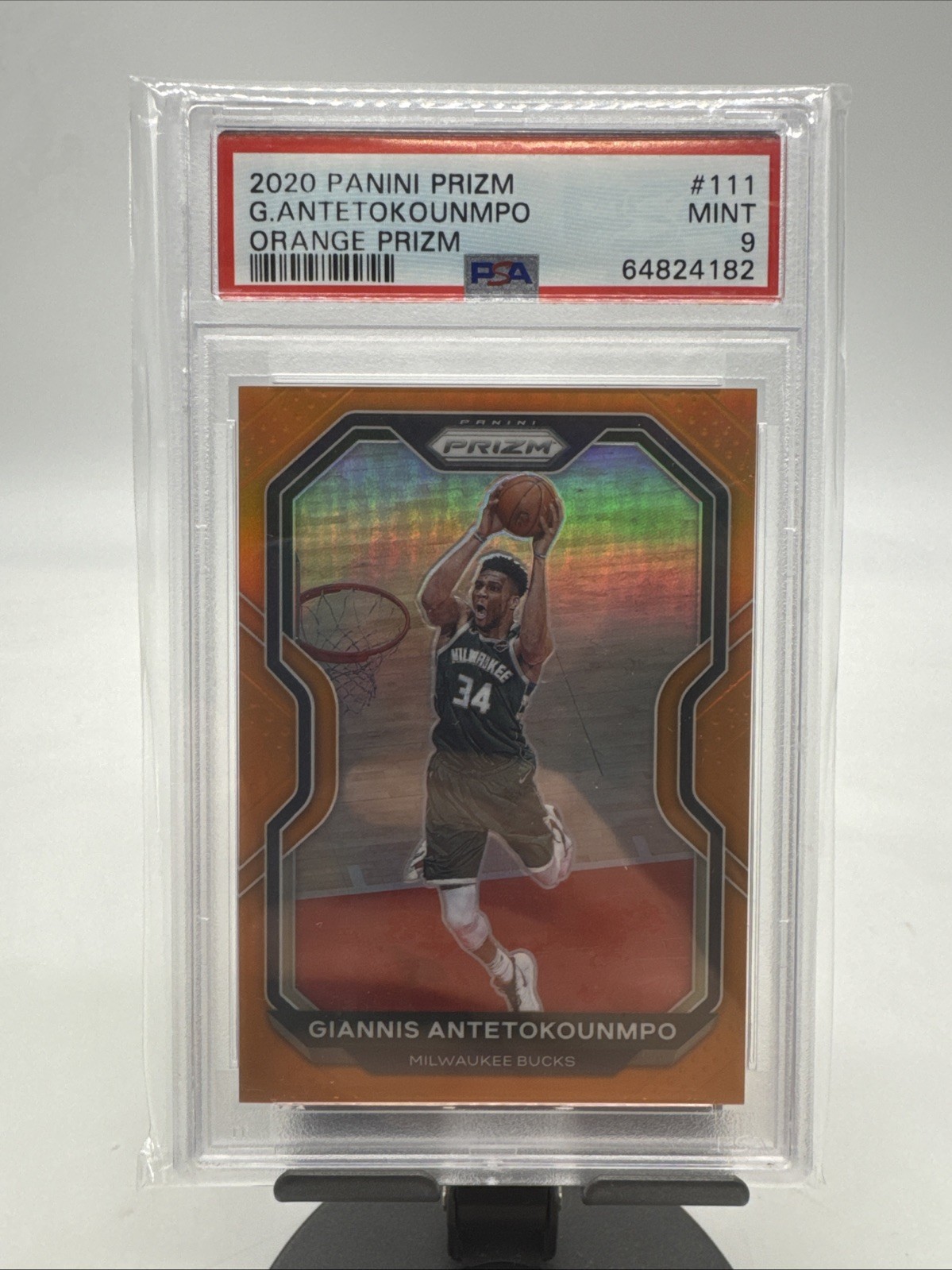 Giannis Antetokounmpo 2020-21 Panini Prizm True Orange #d /49 Bucks
