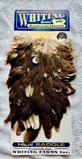 Whiting American Hackle Silver Coq de Leon Hen Saddle Brown Speckled 122-SH-E-L